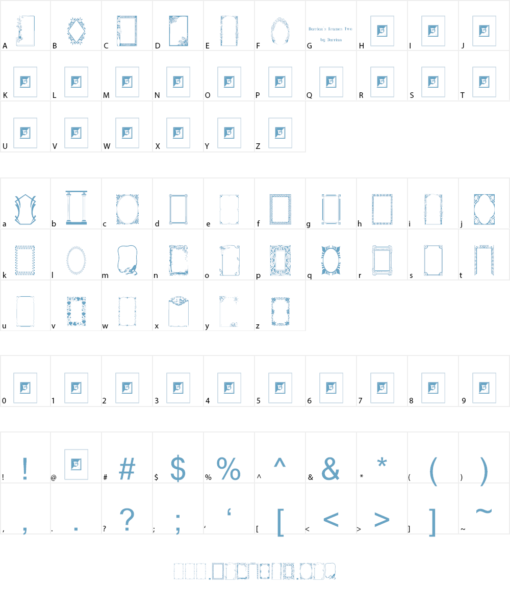 Darrians Frames Font Character